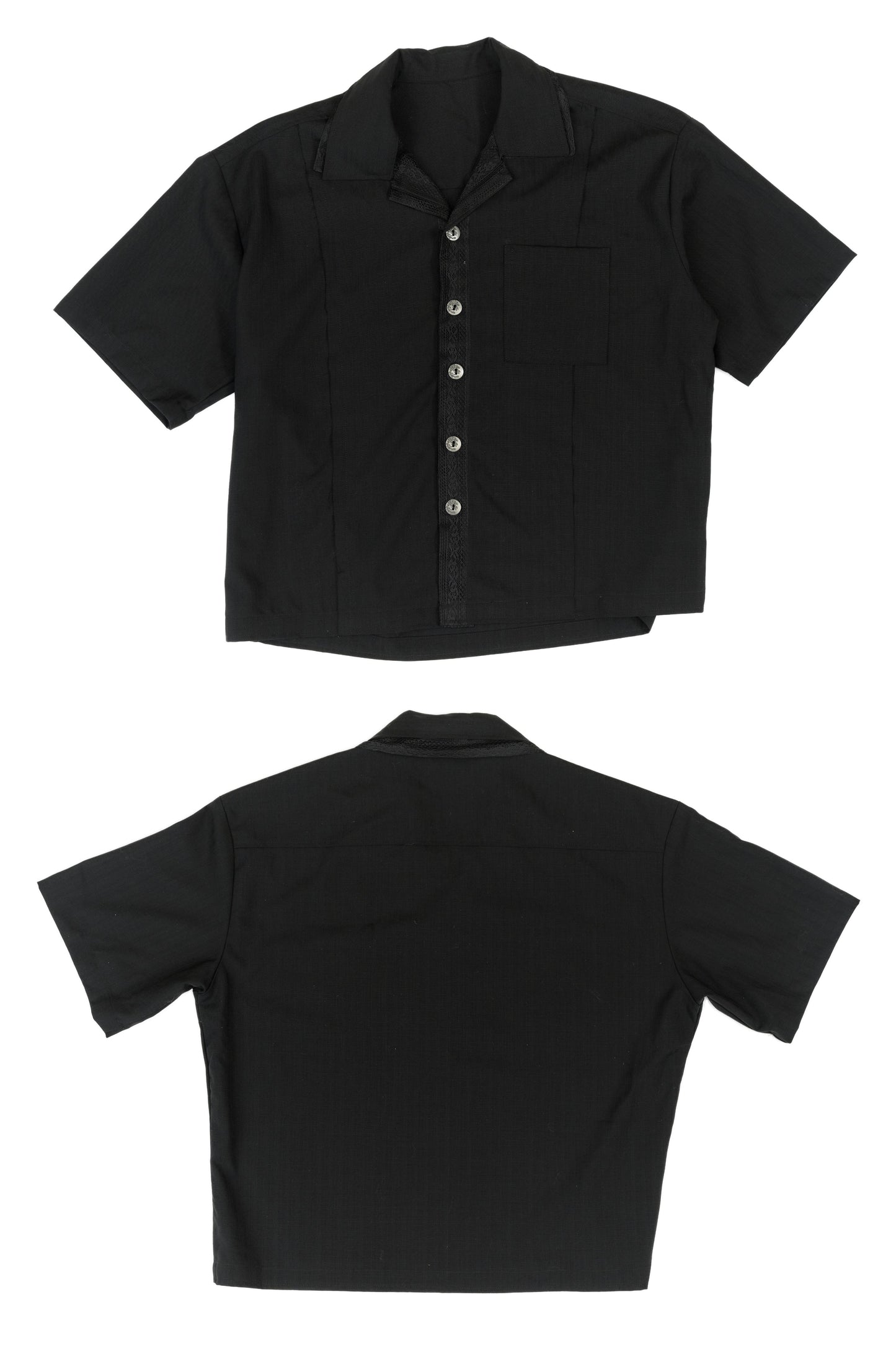 LL Ember 襯衫-日本棉透氣蕾絲拼接襯衫