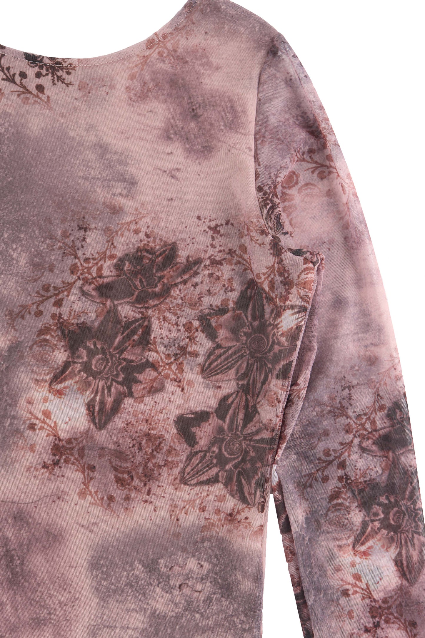 𝑳𝑳 𝒔𝒕𝒓𝒆𝒕𝒄𝒉 𝒍𝒐𝒏𝒈-𝒔𝒍𝒆𝒆𝒗𝒆 𝒕𝒐𝒑-高彈印花網布長袖上衣