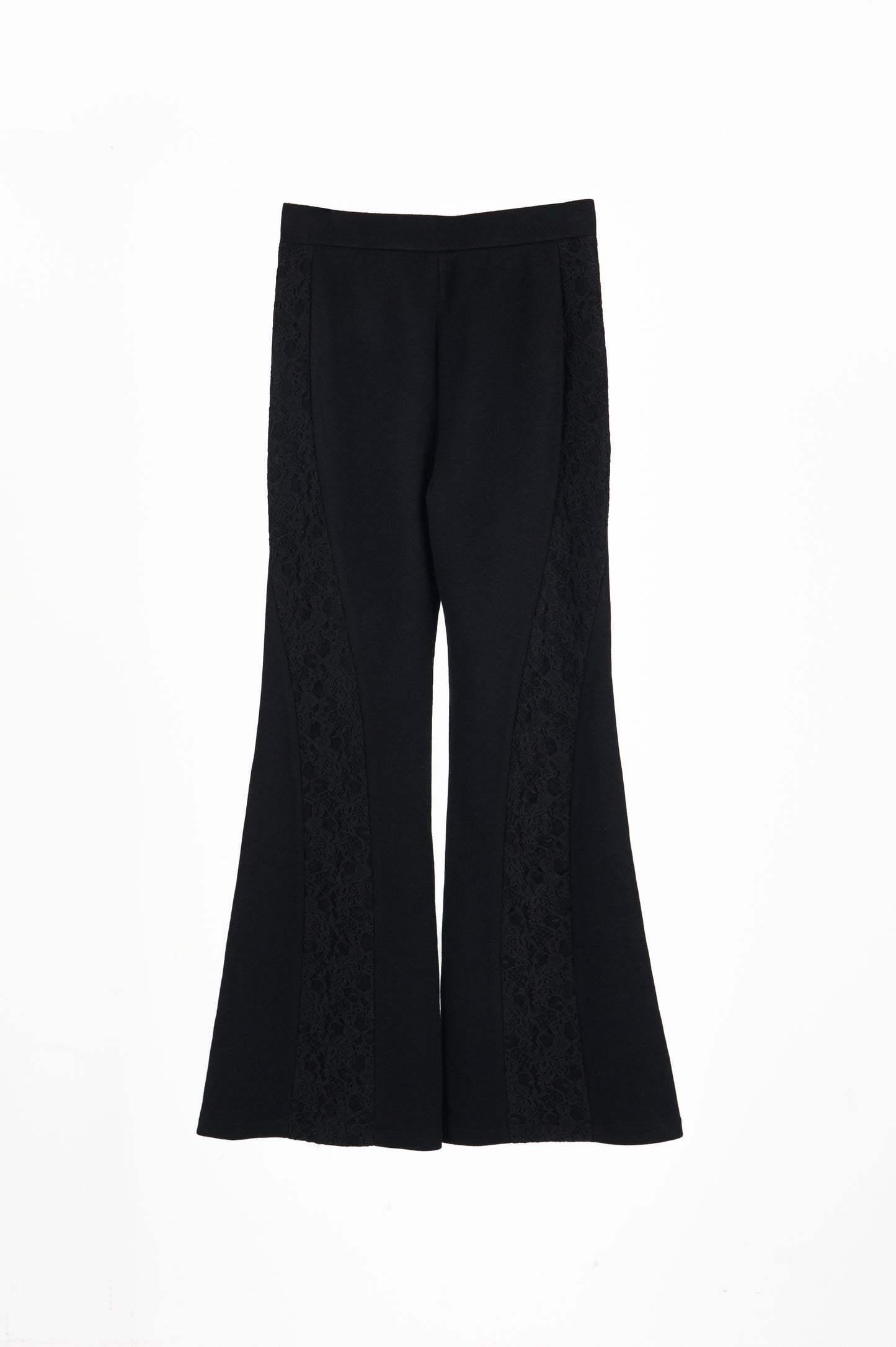 LL羊毛蕾絲褲-羊毛保暖印花蕾絲喇叭褲