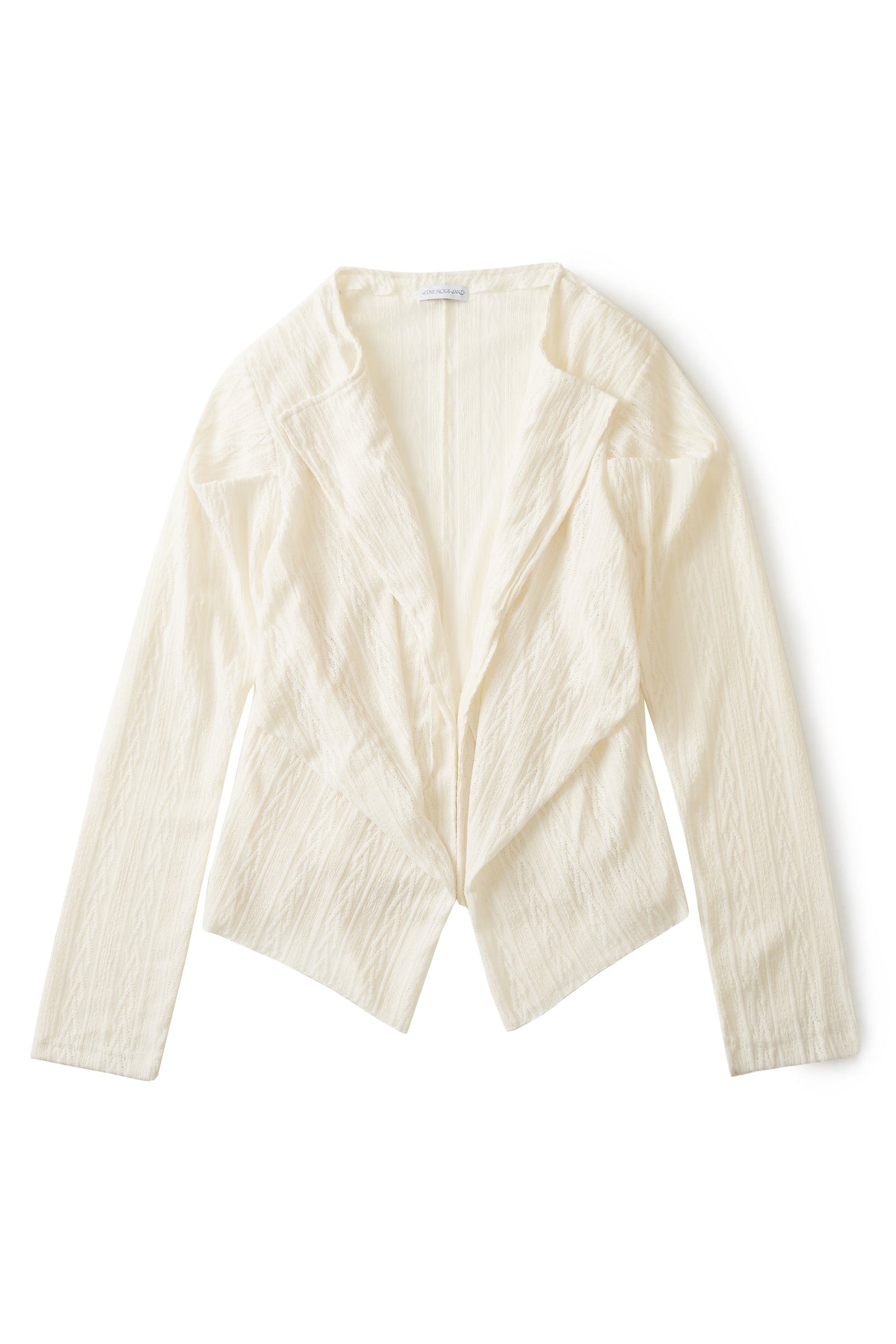 蕾絲垂褶針織罩衫