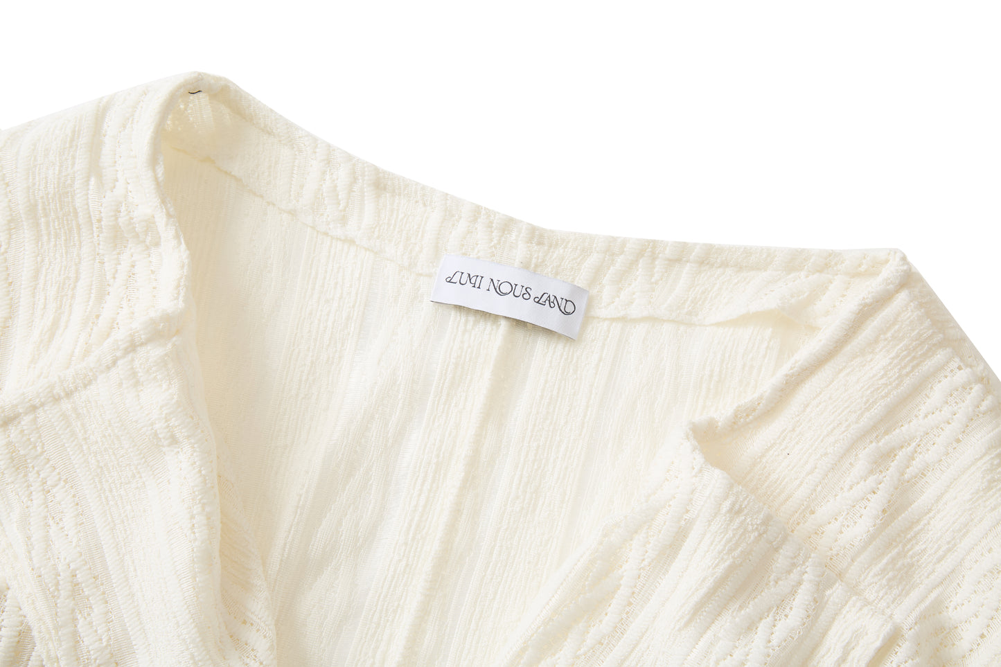 蕾絲垂褶針織罩衫