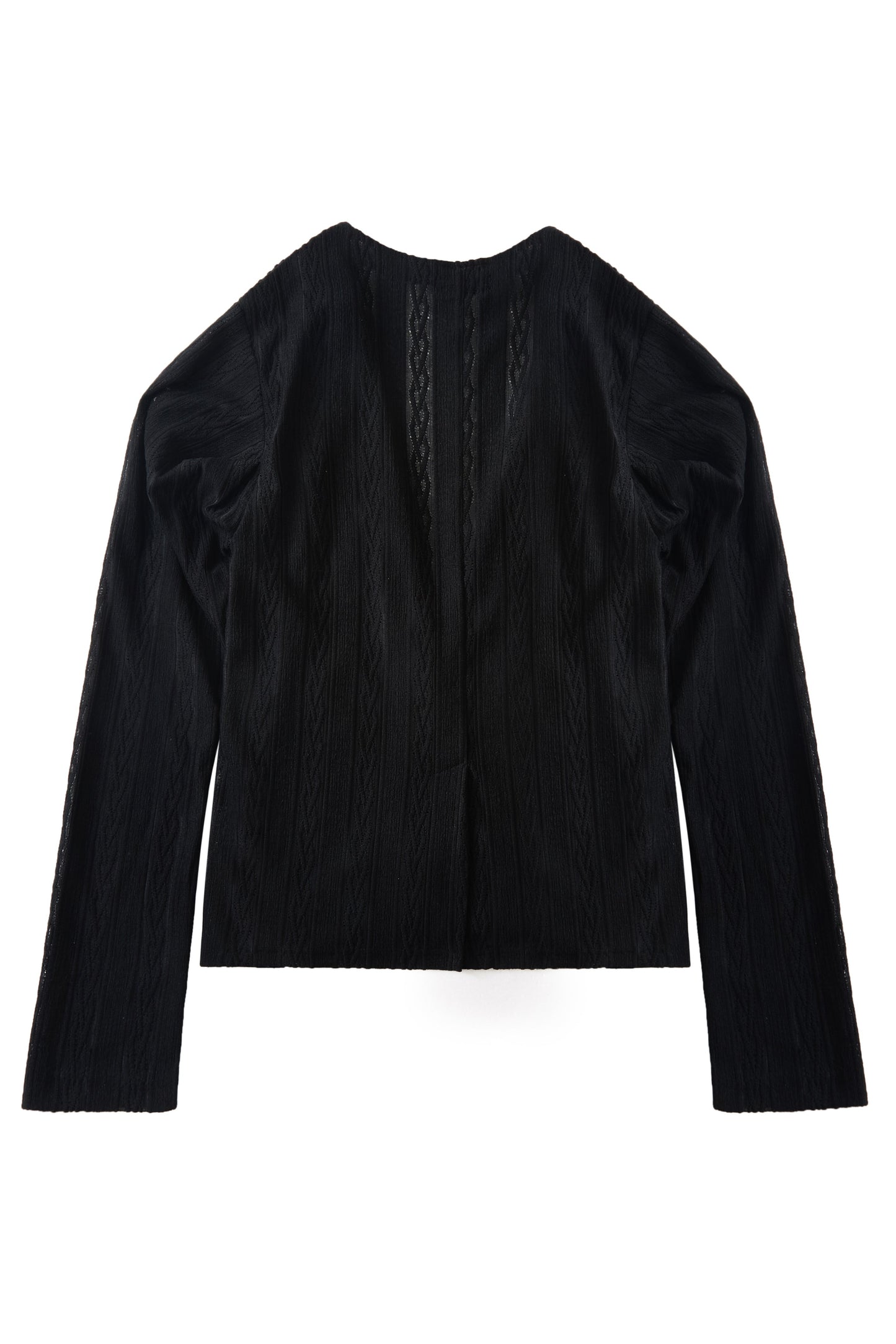 蕾絲垂褶針織罩衫